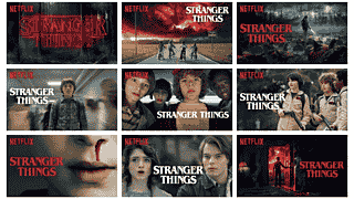 Distintas imágenes promocionales de “Stranger Things” que se ajustan a los supuestos intereses del usuario