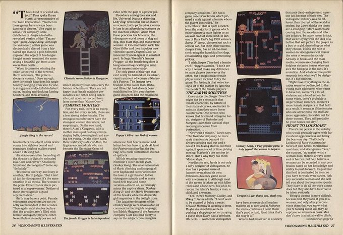“Donkey Kong, un juego verdaderamente popular, es verdaderamente típico: la mujer está indefensa”.