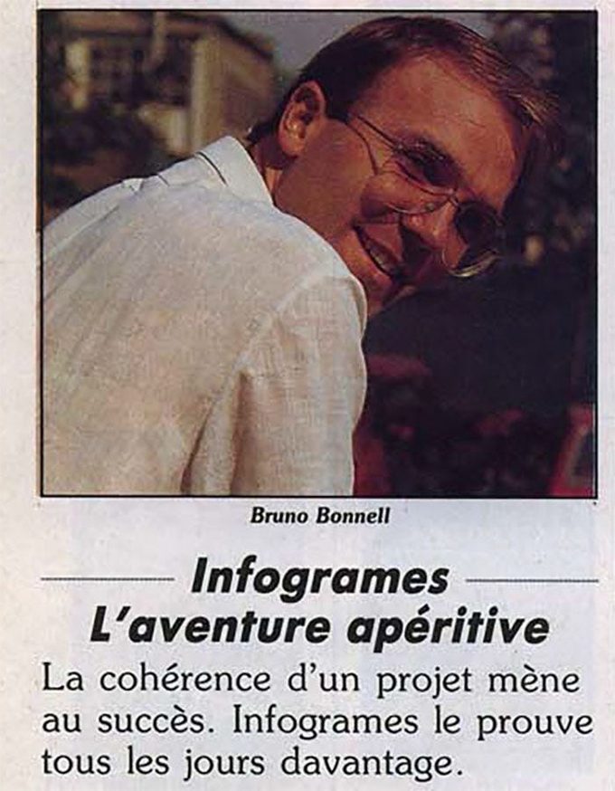 Bonnell en el número 25 de Tilt (1985). Desde el principio se vendía como el gran emprendedor del gaming francés.