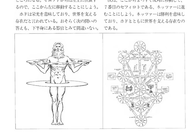 En la guía japonesa “Wizardry IV: El Camino a la Superficie” se usan los diseños de la Cábala para explicar los puzzles del final, y es imposible no relacionarlos con el diseño de las “virtudes” de Ultima. Sí, el Árbol de la Vida es el mismo de Evangelion.