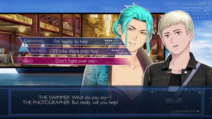 A diferencia de los dating sims clásicos, Ladykiller in a Bind (2016) muestra al jugador la matemática interna detrás de cada decisión, y las consecuencias de una elección en el mismo menú.