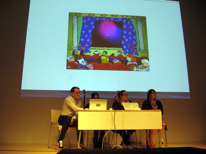 La presentación de Rhizome de los CD-ROMs de Theresa Duncan. Foto de Phil Salvador para The Obscuritory .