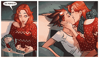 Tracer y su novia Emily en el webcómic “Reflejos” | Imagen: Blizzard Entertainment